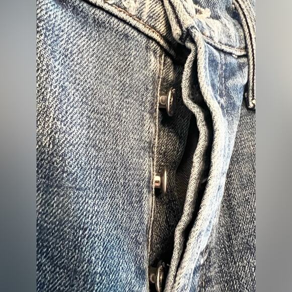 Mother Superior The Tomcat Seriously Truce blue Jeans Straight Leg distressed 25 - Picture 5 of 13